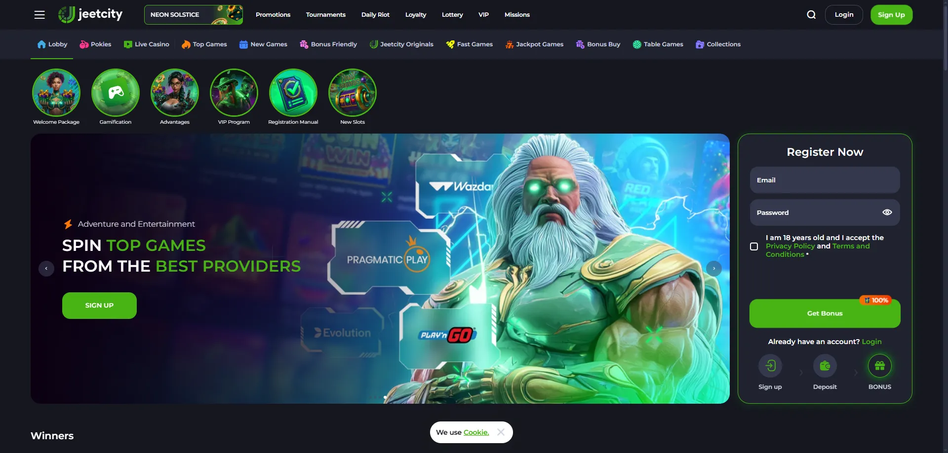 JeetCity Casino New Zealand overview &mdash; online casino homepage 2026